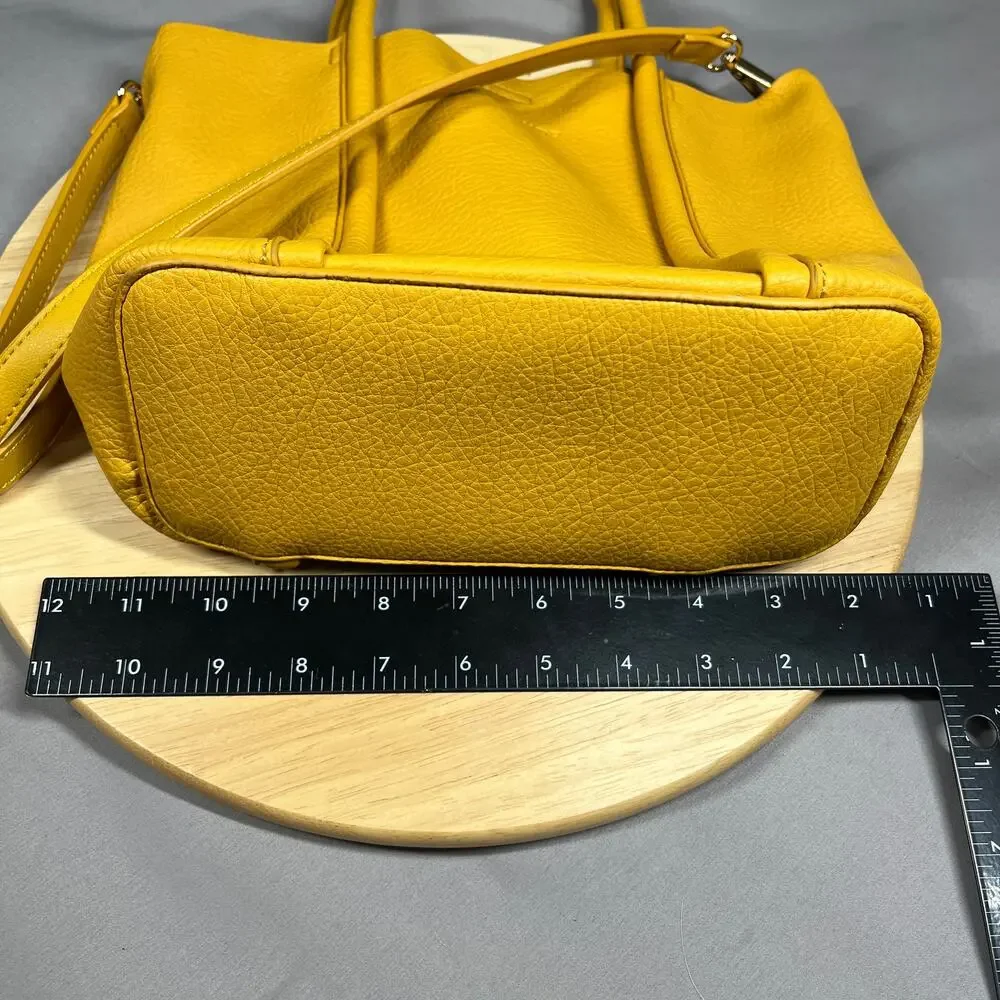 Louenhide Vegan Leather Tote/Crossbody Bag Two Way Purse Mustard Color Spring